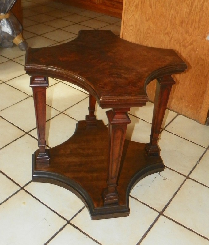 Walnut Book Match Veneered Side Table End Table by Weiman (ET365)