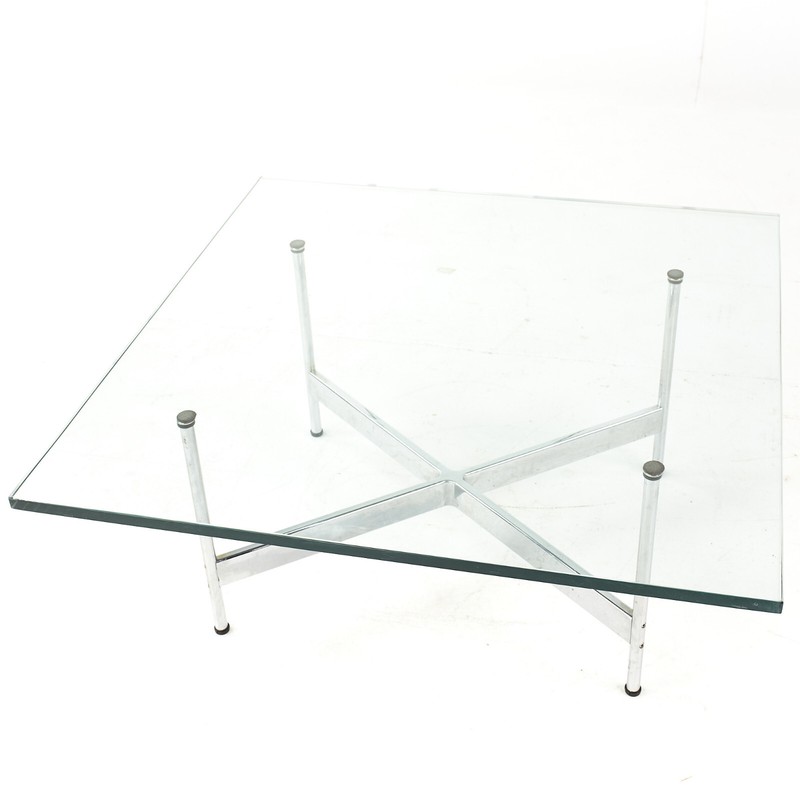 Laverne International Mid Century Chrome and Glass Coffee Table gallery