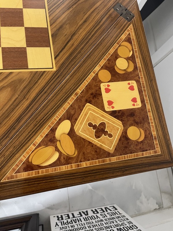 Vintage Colombo Mobili Playing Table Foldable Rose Wood Great Condition 🔥 gallery