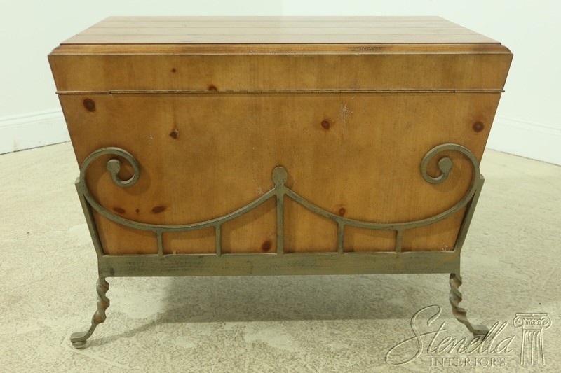 54405EC: Country Pine Flip Top Iron Base Coffee Table Chest gallery