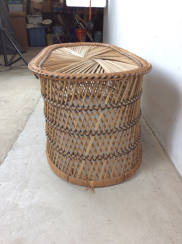 Vintage Rattan Oval Shaped Coffee Table gallery