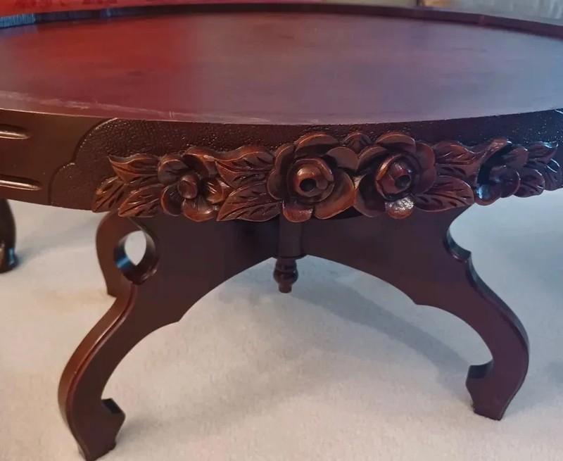 Italian Marble Top, Genuine Mahogany Coffee Table gallery