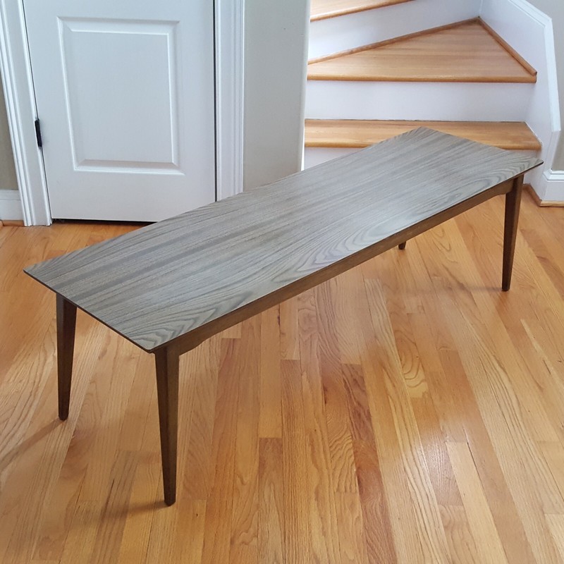 Vintage MCM Coffee Table Walnut Base/Legs Laminate Top Great Surfboard Design! gallery