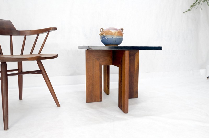 Adrian Pearsall Solid Walnut Slate Like Top Composite Top End Side Table Mint gallery