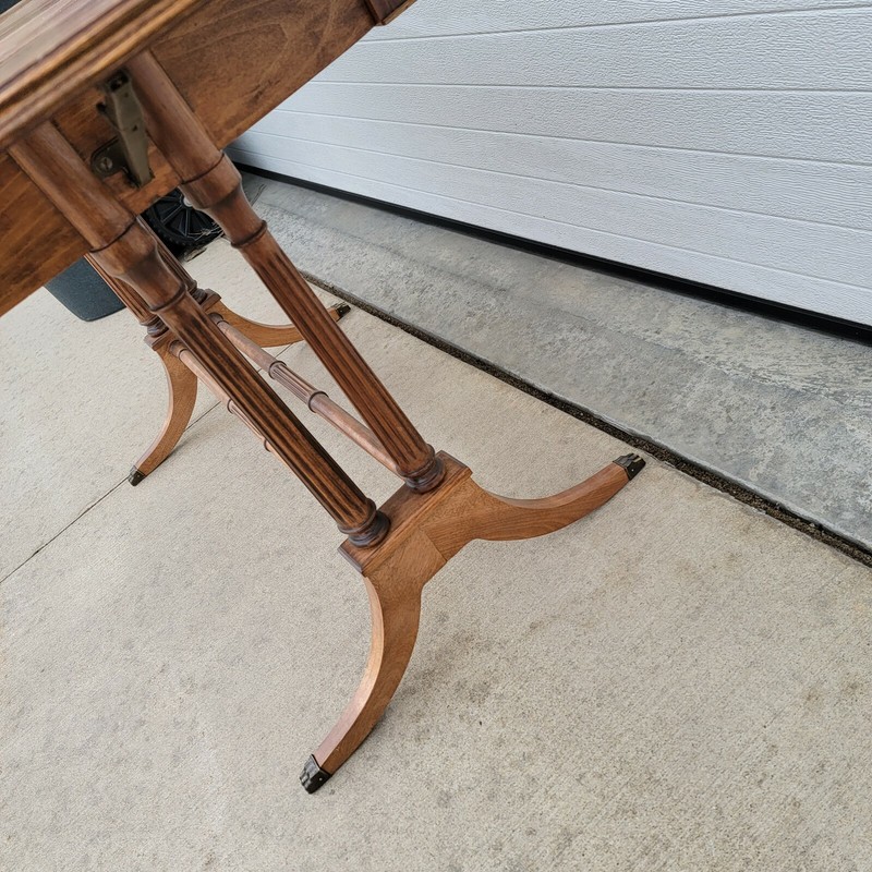NICE - Antique Duncan Phyfe sofa table drop leaves w/Lion Pull Drawer/Claw Feet gallery