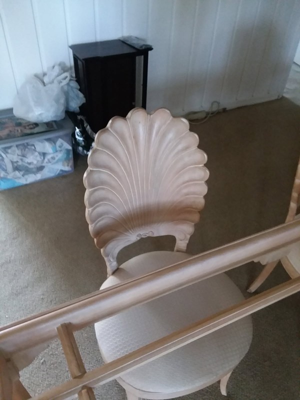 Hollywood Regency Vintage Shell Back Dining Table , 8 Chairs And Table gallery