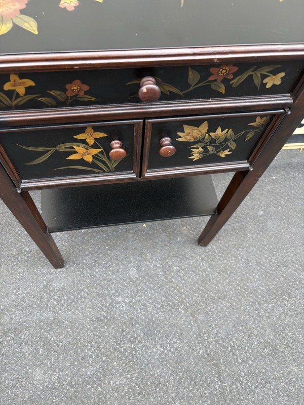 66834 Decorator Stenciled Black Lamp Table Stand gallery