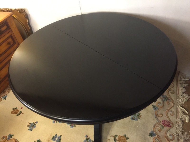 Table Ebonized Finish Heavy Elm. No Leaves. Local Pickup only.MAKE OFFER gallery