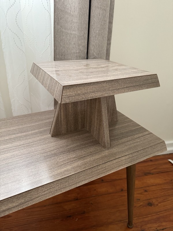 Mid Century Table/ Vintage Telephone Table/rustic table/End Table/ Two Tier Step gallery