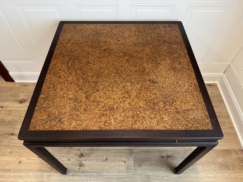 Edward Wormley For Dunbar Cork Top Game Table with Five Chairs 1940s/1950s gallery