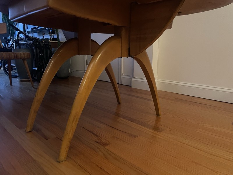 Mid-Century Modern Heywood Wakefield Wishbone Drop Leaf Butterfly Dining Table gallery