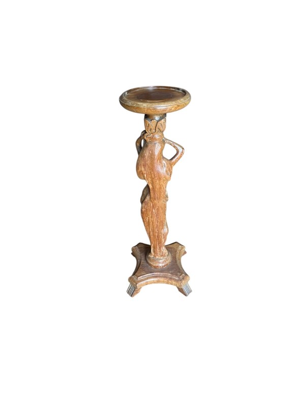 antique French art nouveau figural plant stand pedestal maiden lady gallery