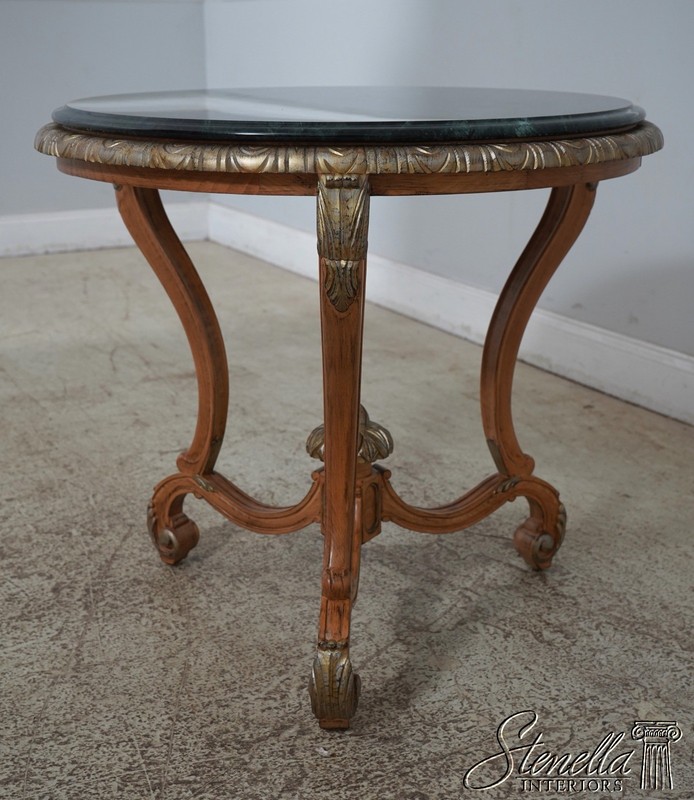 L62227: Italian Style Green Marble Top Round Lamp Table gallery