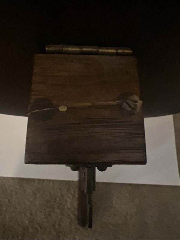 Small Tilt Table Vintage Dark Wood gallery