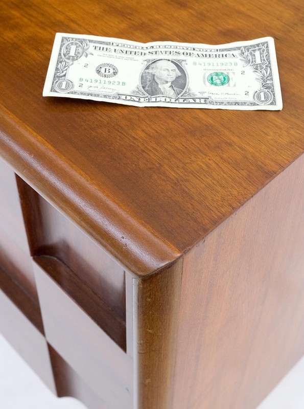 Pair Swedish Walnut Birch Int Block Front Door End Side Tables Night Stands Mint gallery