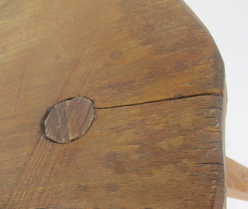 Hand Carved wood Tripod Milking Stool Pedestal Table Pedestal Barn Style Funky gallery