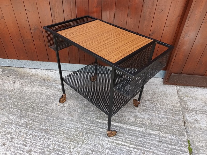Serving Cart Tea Cart Metal 60s Table Side Table Mategot Style Side Table gallery