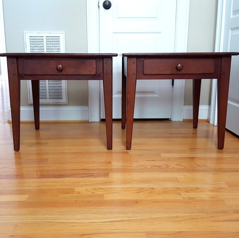 Vintage Shaker/Arts & Crafts Style End Tables Solid Cherry/Mahogany One Drawer! gallery