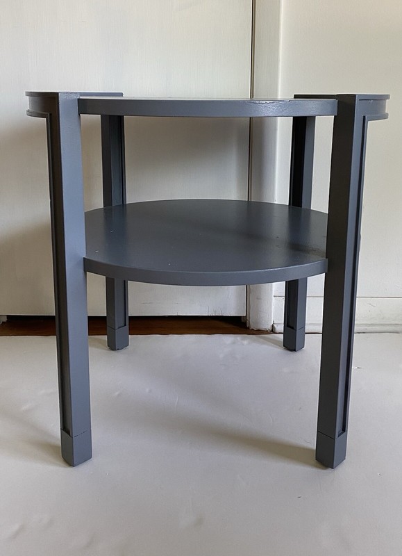 Dunbar Blue Mahogany Round End Table ~ Midcentury MCM Signed gallery