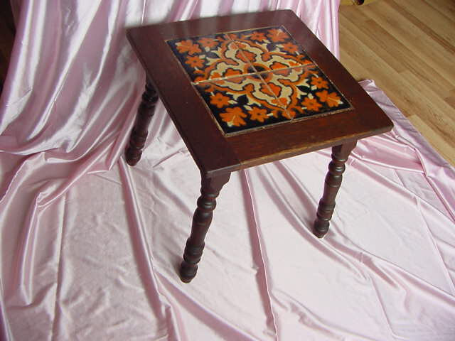 ANTIQUE CALIF TILE TOP MISSION ARTS CRAFTS VINTAGE SIDE TABLE MONTEREY CATALINA gallery