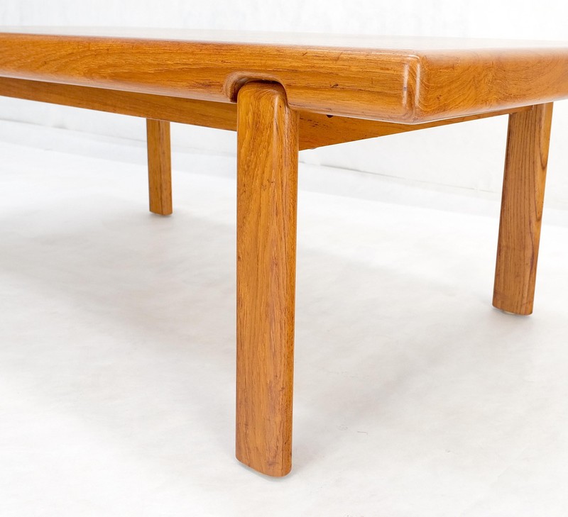 Danish Mid Century Modern Compact Rectangle Solid Teak Legs Coffee Table MINT gallery