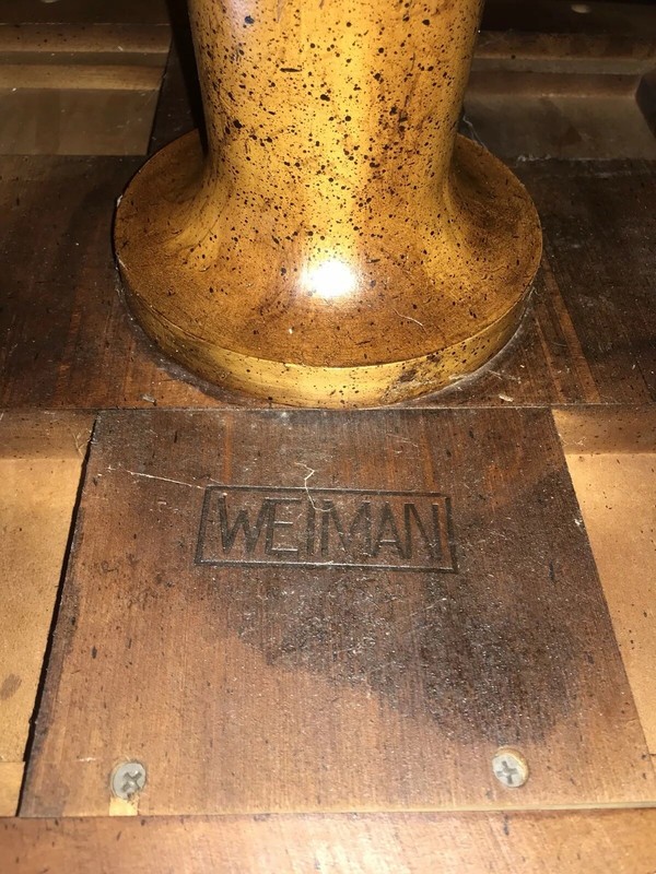 Weiman Pedestal Table Vintage Mid Century Flyspeck Finish gallery
