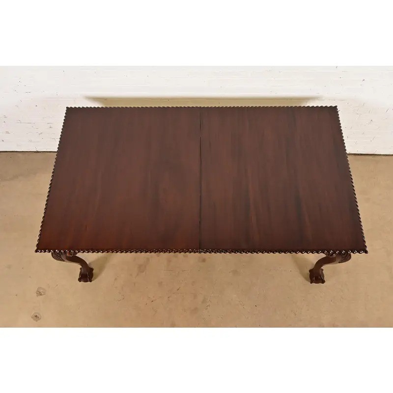 Henredon Style Chippendale Mahogany Extension Dining Table, Newly Refinished gallery