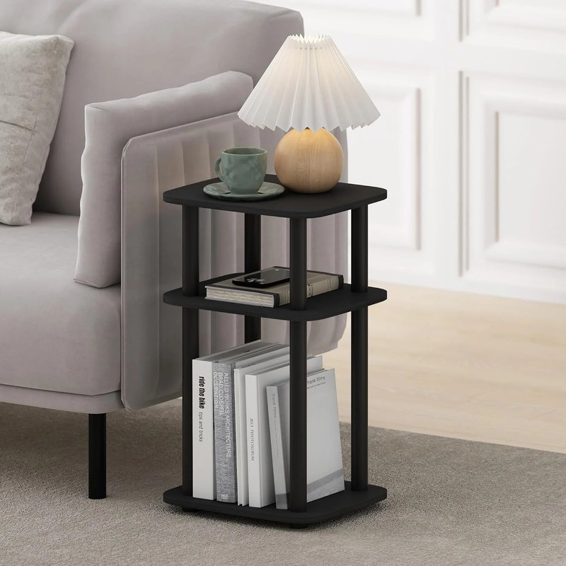 3-Tier End Table Round Corner Side Nightstand Open Shelf Bedroom Living Room gallery