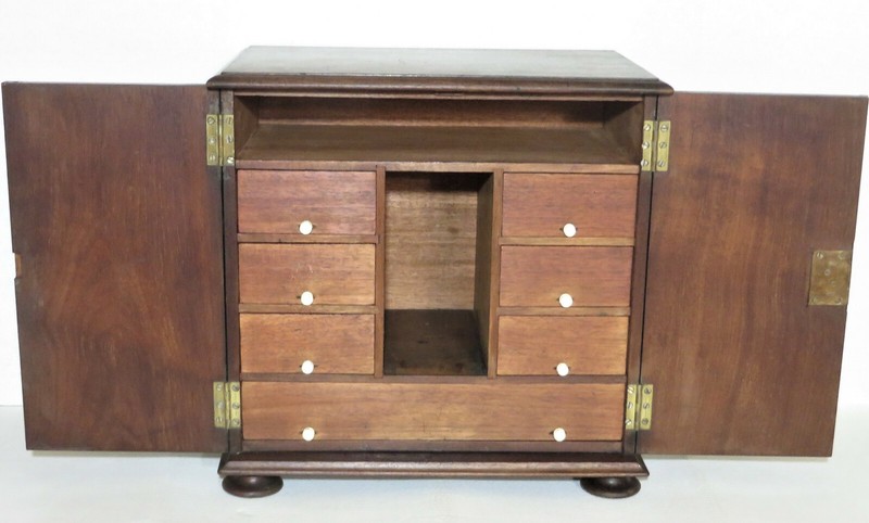 Antique Victorian Walnut Tabel/Desk Top Document Cabinet