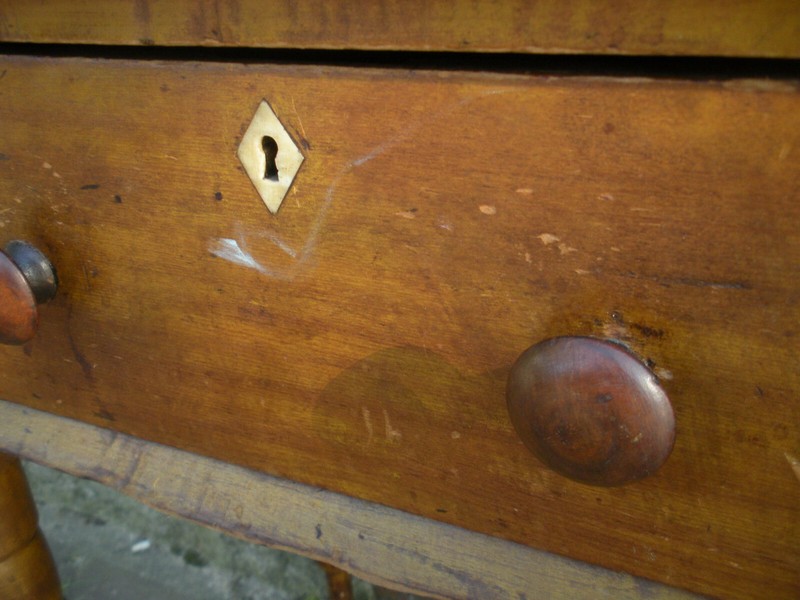 Early American Primitive Sheraton Late 19th Early 20th One Drawer Stand Table gallery