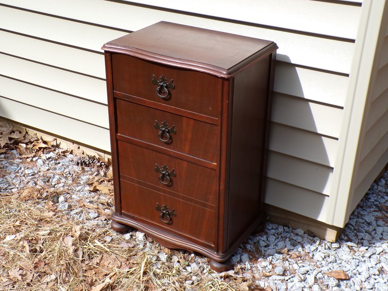 Vintage Federal Style Mahogany Sewing Cabinet Lift Top Chest Table Nightstand gallery