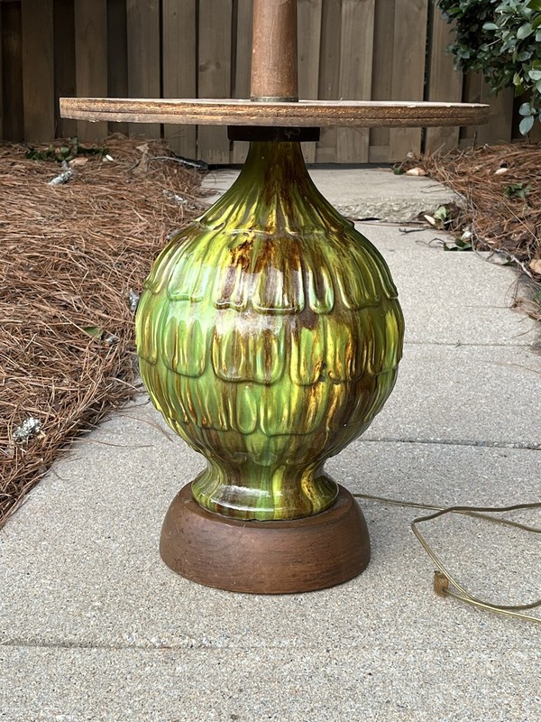 Vtg MCM Floor Table Lamp Ceramic 4ft Tall 1960s 1970s Needs TLC gallery