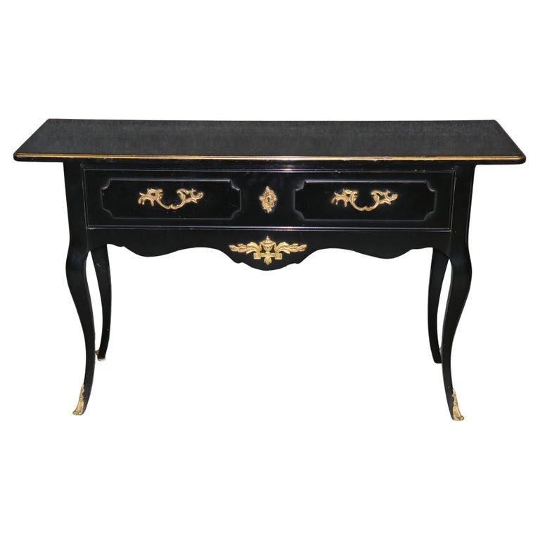 Bodart French Ebonized Bronze Mounted Louis XV Style Console Table