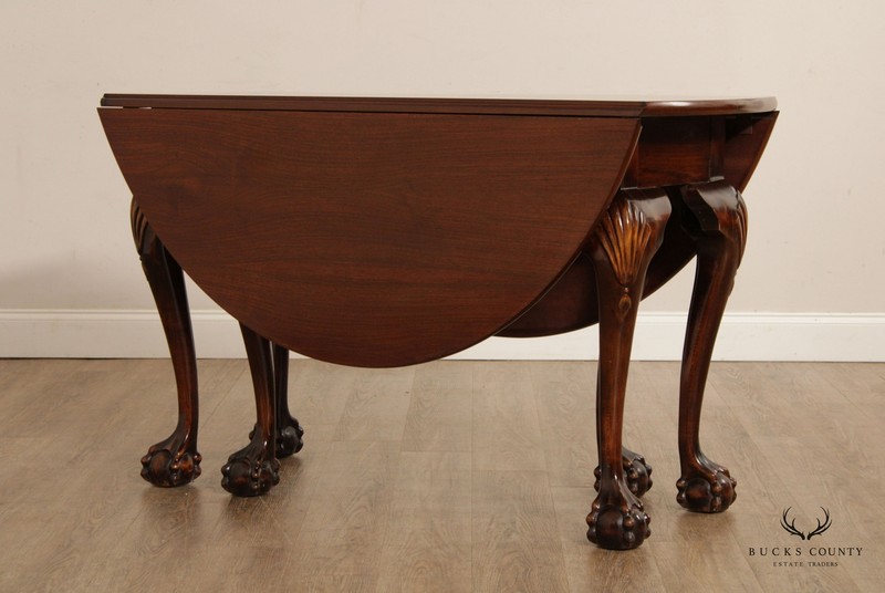 Chippendale Style Carved Mahogany Gate Leg Drop Leaf Table gallery