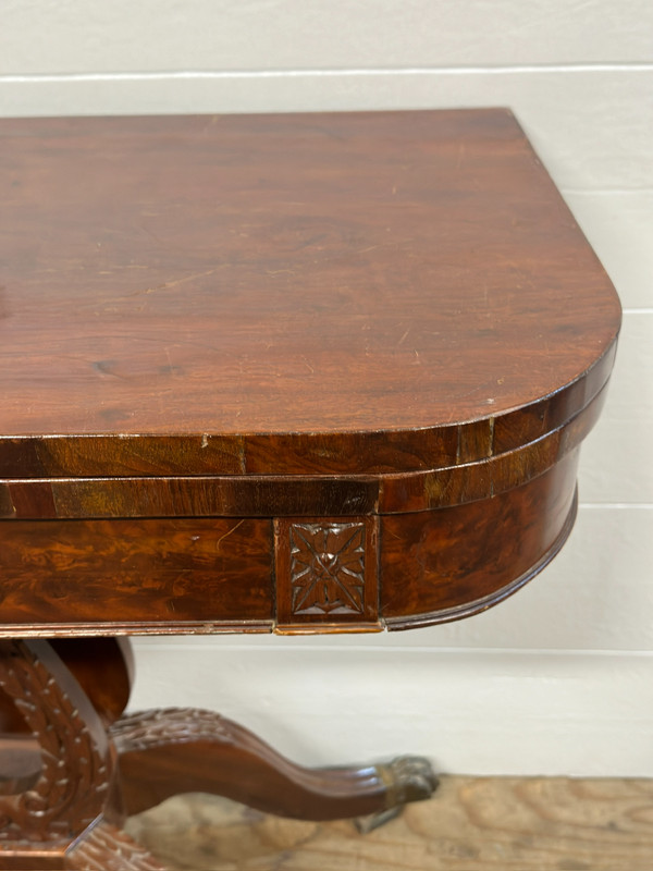 Antique Federal Card Game Hall Table Philadelphia claw foot lyre base gallery
