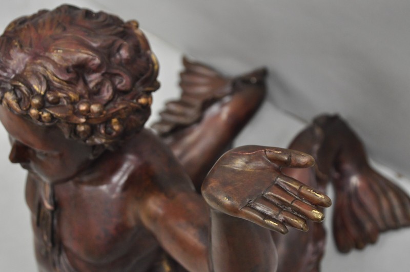 Vintage French Neoclassical Figural Bronze Merman Mermaid Glass Top Coffee Table gallery