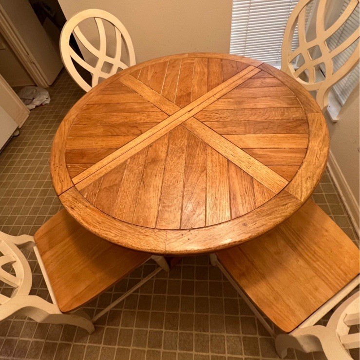 Drexel Heritage Dining Kitchen table & Chairs Adjustable Walnut Country French gallery
