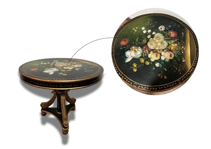 Antique Regency Mache pedestal table gallery