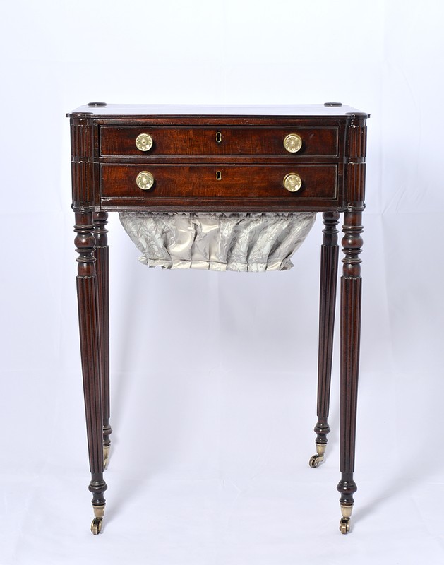 Antique American Federal Work Table/Sewing Stand, Boston,Seymour,Mahogany 1810 gallery