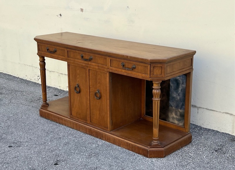 Mid Century Walnut Console Table, Walnut Console, Walnut Cabinet gallery