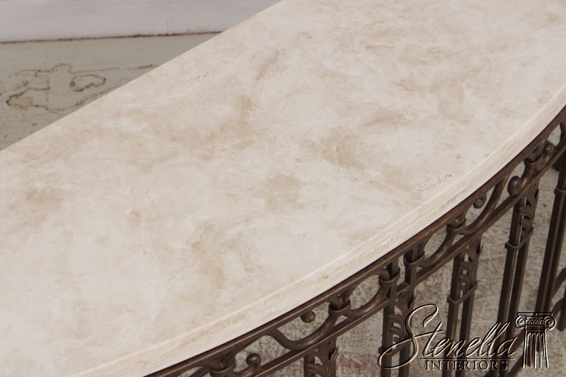 73177: French Style Iron & Steel Base Stone Top Console Table gallery