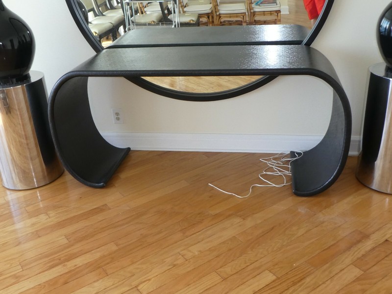 1970'S DESIGNER SCROLLED LEG CONSOLE TABLE gallery