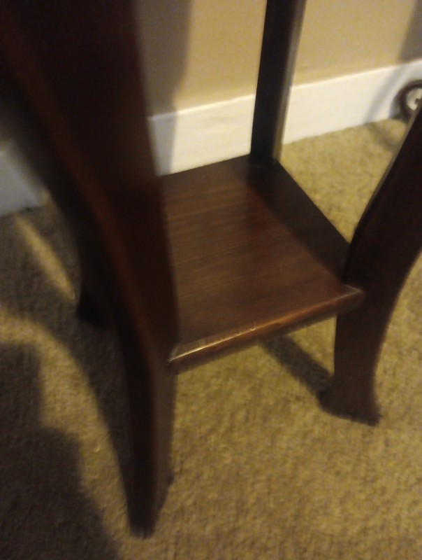 Vintage Rose Tile Bombay Co Mahogany Tiered Pedestal Stand / Side Table Plant gallery