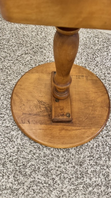 Hand crafted artisan Tiger maple candle stand table gallery