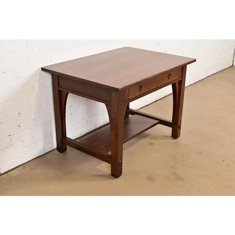 Limbert Antique Mission Oak Arts & Crafts Desk, Newly Refinished gallery