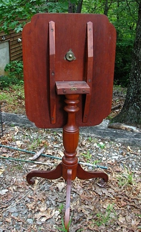 CHERRY CANDLE STAND SHAPED TOP NEW YORK c.1830 gallery