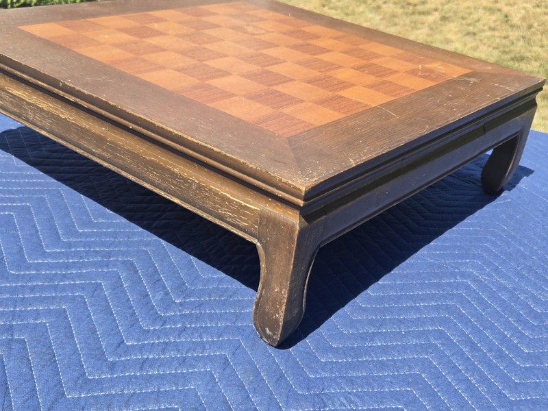 Vintage Asian Chinese Custom Chess Table with drawer 22 X 22 X 7" gallery
