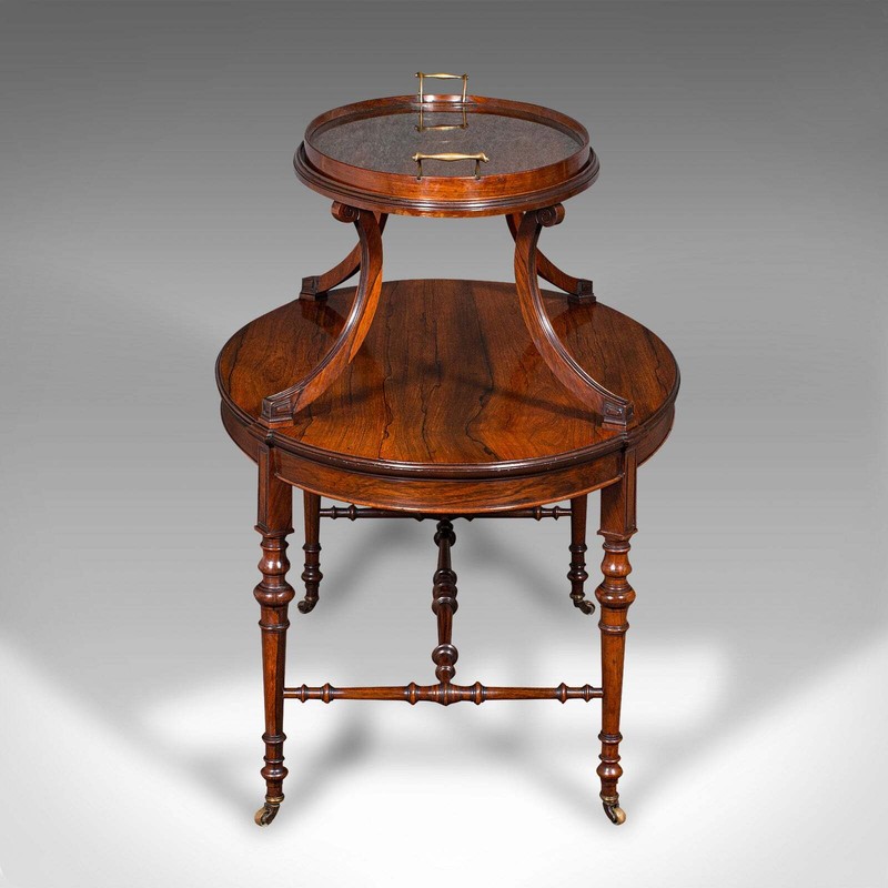 Antique Display Serving Table, English, Two Tier, Butler's Buffet Stand, Regency gallery