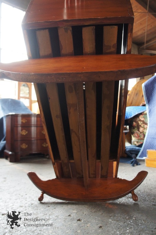 Early American Antique Walnut Dovetailed Rocking Cradle Repurposed Table gallery