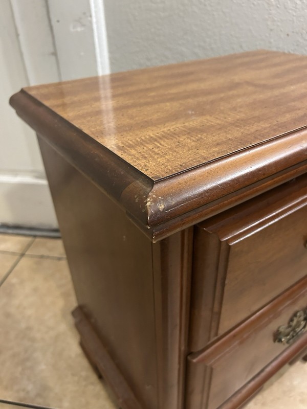 Vintage Maple Night Stand End Table w/ 2 Drawers gallery